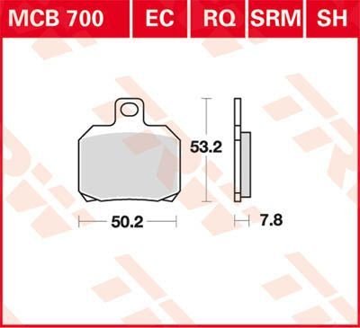 XQ 125 MAXSTER (2001 - 2003) allround organic standard brake pad | TRW