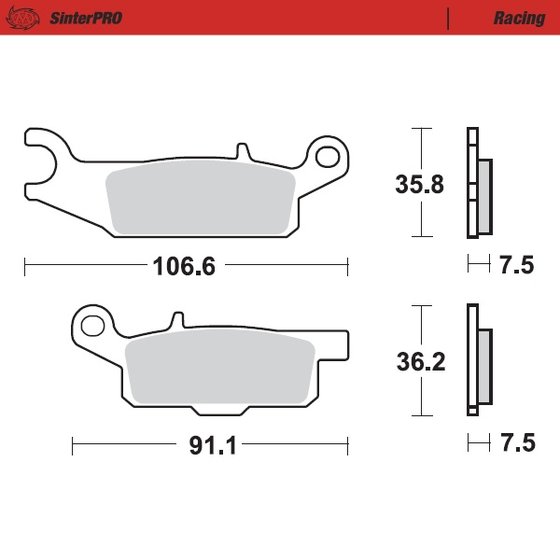 YFM 700 GRIZZLY (2006 - 2022) sintered metal racing brake pads | MOTO-MASTER