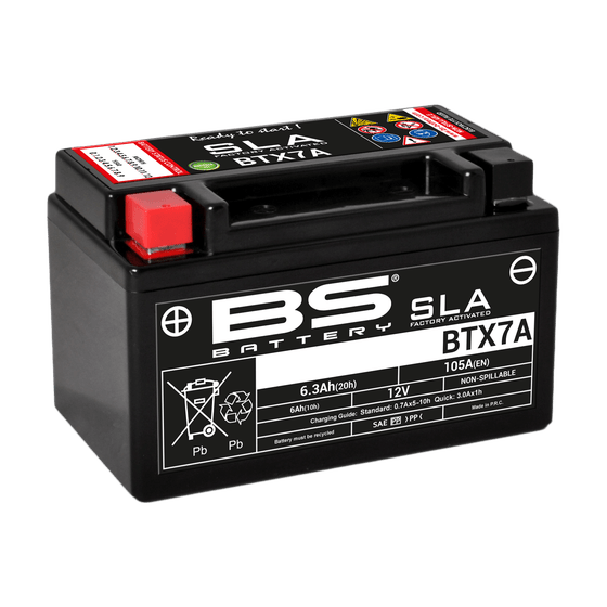 YJ 125 VINO (2004 - 2010) btx7a sla 12v battery | BS BATTERY