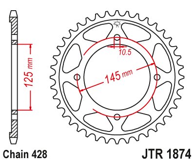 XVS 125 DRAG STAR (2000 - 2004) steel rear sprocket | JT Sprockets