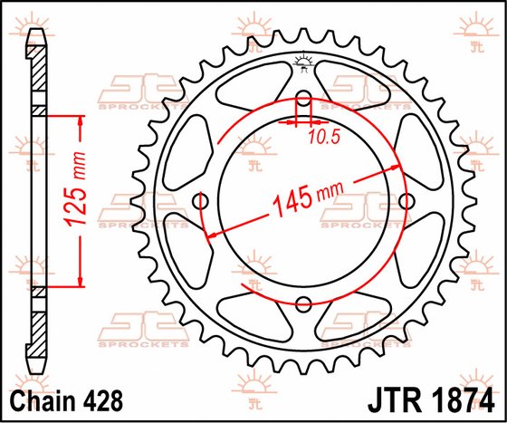 XVS 125 DRAG STAR (2000 - 2004) steel rear sprocket | JT Sprockets