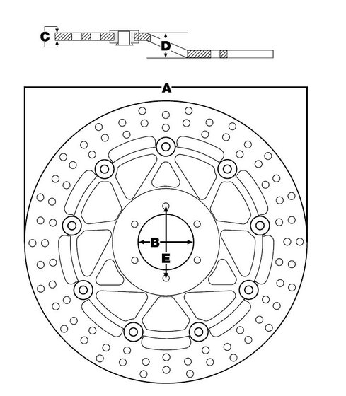 XVS 125 DRAG STAR (2000 - 2004) fixed brake rotor - 282 round front/rear | TRW