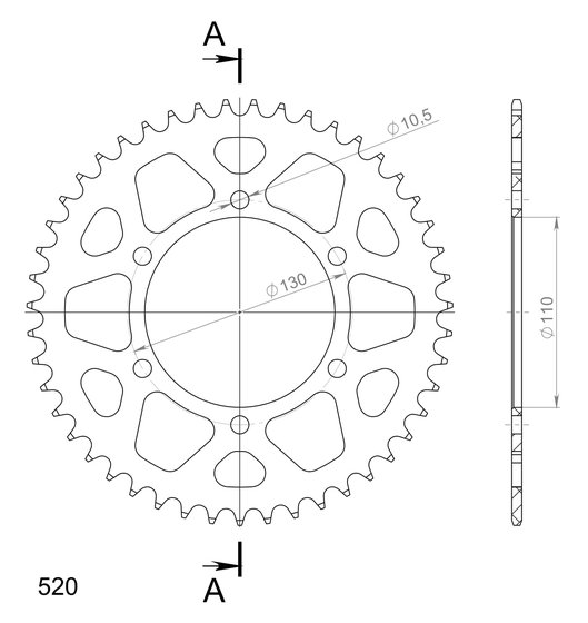 YZF R1 (2009 - 2014) supersprox alu rear sprocket su/ya black 47 | Supersprox