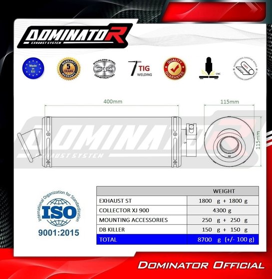 XJ 900 F (1994 - 2003) full exhaust system collector silencer st + db killer | Dominator