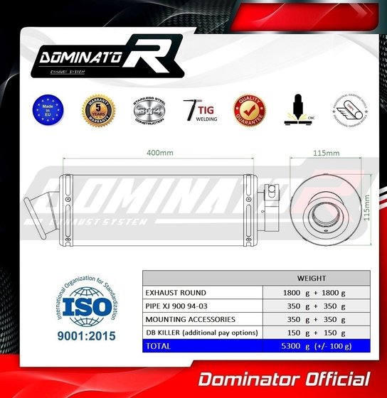 XJ 900 F (1994 - 2003) exhaust silencer round | Dominator