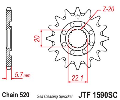 WR 250 F (2001 - 2023) lightweight self-cleaning front sprocket | JT Sprockets