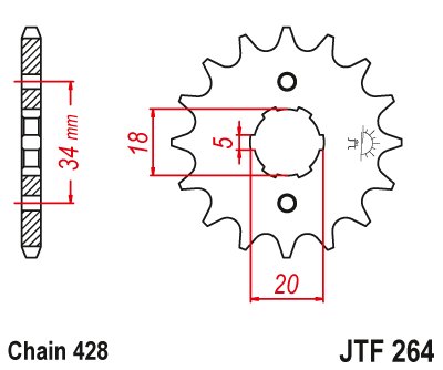 DT 125 (1988 - 1993) steel front sprocket | JT Sprockets