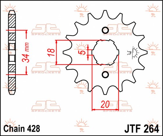 DT 125 (1988 - 1993) steel front sprocket | JT Sprockets