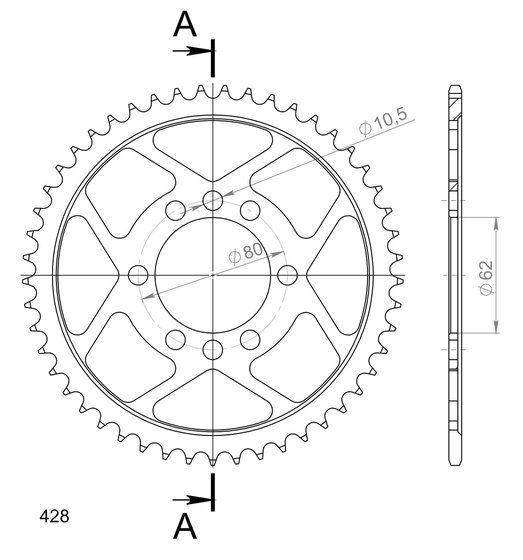 DT 125 (1976 - 1984) supersprox / jt rear sprocket 843.49 | Supersprox