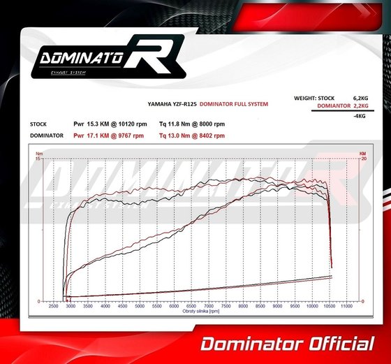 YZF R 125 (2014 - 2018) exhaust full system silencer hp3 | Dominator