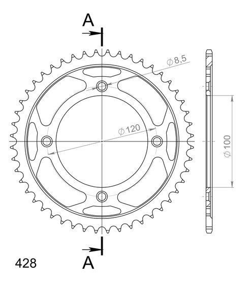 YZ 85 (2002 - 2022) steel rear sprocket | Supersprox