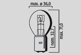 XC 125 (1985 - 2003) 12v 25/25w ba20d filament headlight bulb | FLOSSER