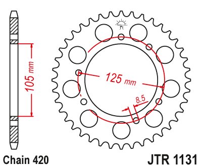 DT 50 (2003 - 2006) steel rear sprocket | JT Sprockets