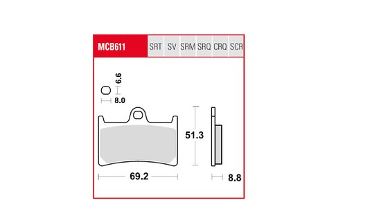 MT-09 TRACER 900 (2015 - 2019) sintered metal brake pad | TRW