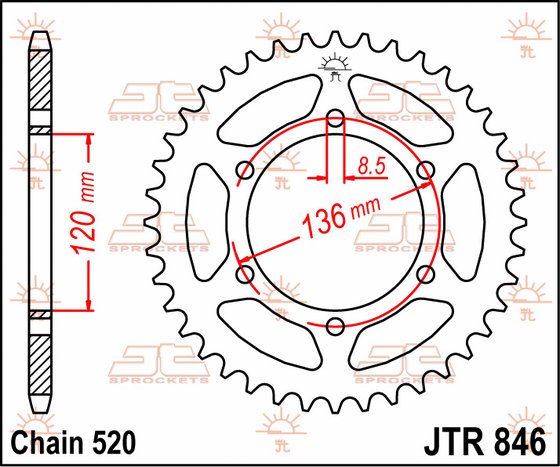 RD 350 LC (1983 - 1995) steel rear sprocket | JT Sprockets