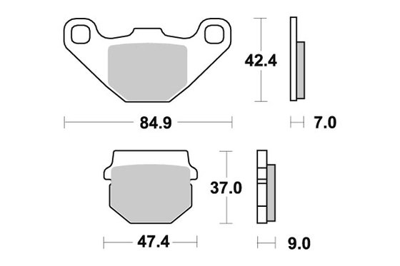 YFM 300 GRIZZLY (2012 - 2013) brakepads sintered offroad | SBS