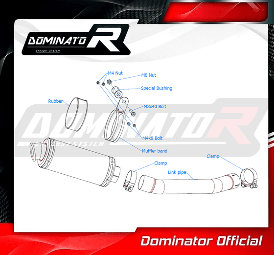 YZF 600 R THUNDERCAT (1996 - 2006) exhaust silencer gp1 | Dominator