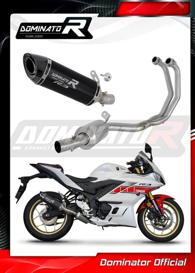 YZF R3 (1970 - 2022) full exhaust system ex silencer hp8 black | Dominator