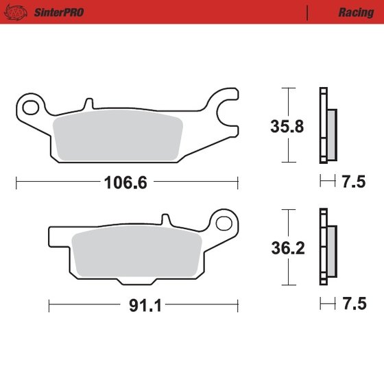 YFM 350 R RAPTOR (2004 - 2013) sintered metal racing brake pads | MOTO-MASTER