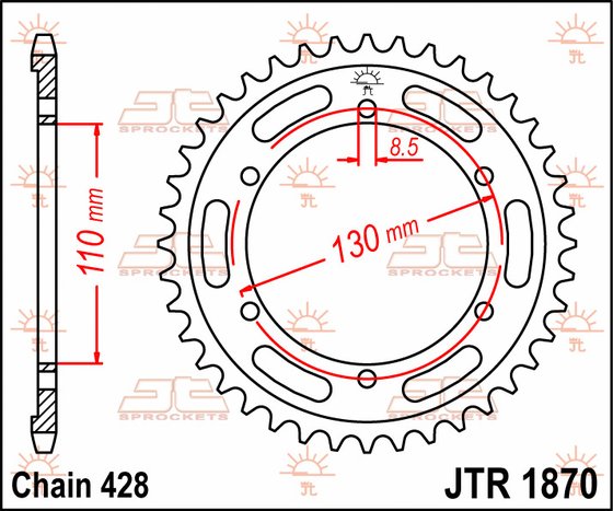 TZR 125 (1993 - 1999) rear sprocket 44 tooth pitch 428 jtr187044 | JT Sprockets