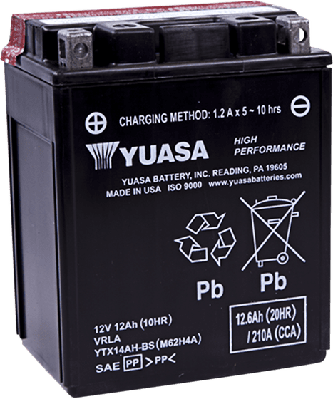 YFM 350 GRIZZLY (2007 - 2014) ytx14ah-bs 12ah agm-battery 134x89x166mm | YUASA