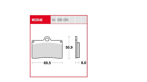 TZR 125 (1987 - 1999) trq brake pad sintered race | TRW