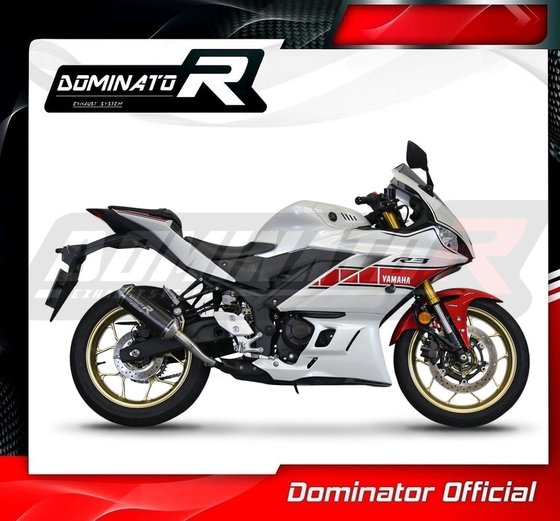 YZF R3 (1970 - 2022) exhaust silencer muffler ov black | Dominator