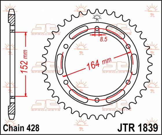 SR 500 (1991 - 2000) steel rear sprocket | JT Sprockets