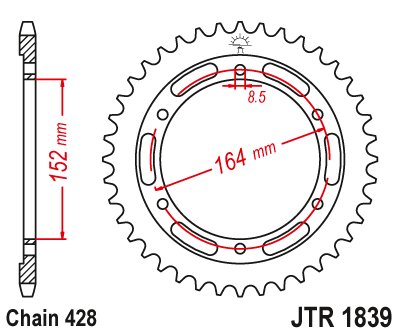 SR 500 (1991 - 2000) steel rear sprocket | JT Sprockets