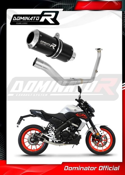 MT 125 (2021 - 2022) full exhaust system silencer gp black | Dominator