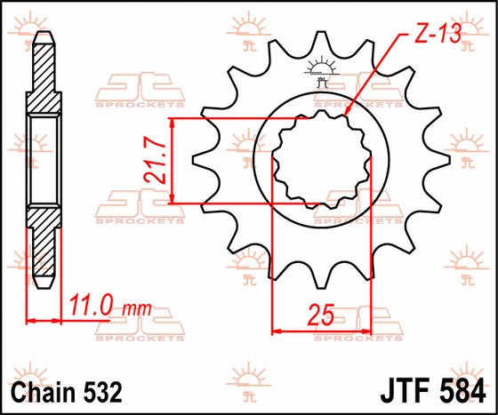 YZF R6 (1999 - 2010) front sprocket 16tooth pitch 532 jtf58416 | JT Sprockets