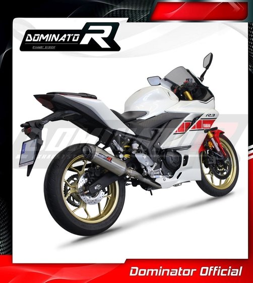 YZF R3 (1970 - 2022) full exhaust system silencer hp8 | Dominator