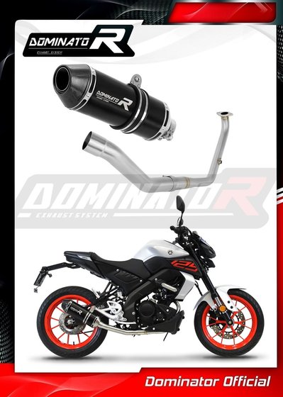 MT 125 (2021 - 2022) full exhaust system silencer hp3 black | Dominator