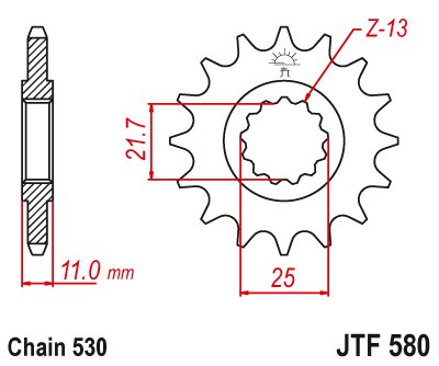 GTS 1000 (1993 - 2000) front sprocket 15tooth pitch 530 | JT Sprockets