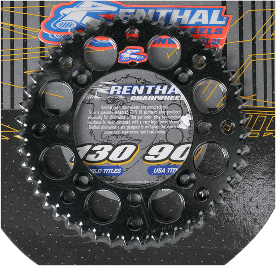 YZ 85 (1994 - 2022) aluminum rear sprocket - 47 teeth, black | RENTHAL