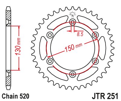 YZ 400 F (1999 - 1999) steel rear sprocket | JT Sprockets