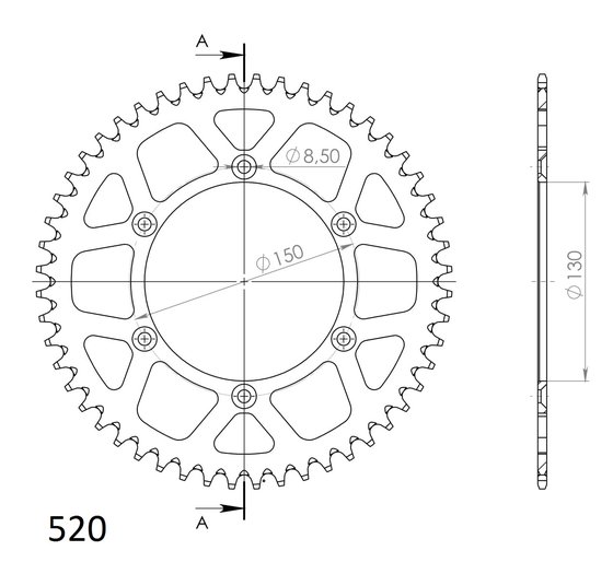 WR 250 F (2001 - 2006) supersprox rear sprocket alu ral-245:52 black | Supersprox