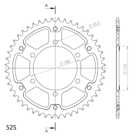 TENERE 700 (2019 - 2020) supersprox stealth rear sprocket black  | Supersprox