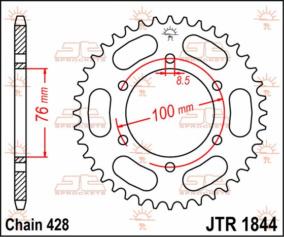 YS 125 (2018 - 2019) steel rear sprocket | JT Sprockets