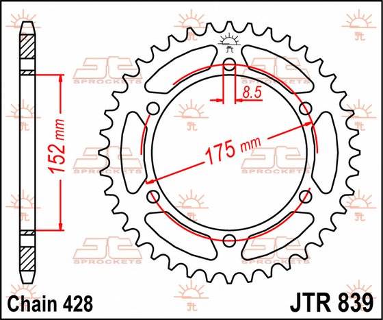 DT 125 X (2005 - 2006) steel rear sprocket | JT Sprockets