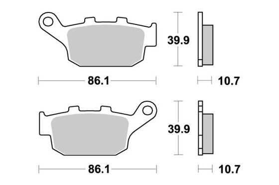 FZ6 R (2009 - 2014) brakepads sintered rear | SBS