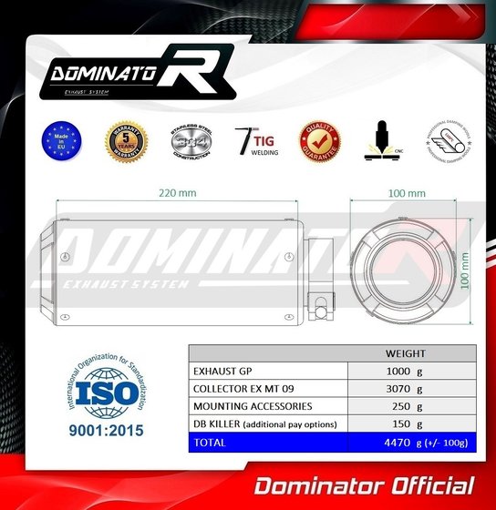 MT 09 (2021 - 2023) full exhaust system ex gp | Dominator