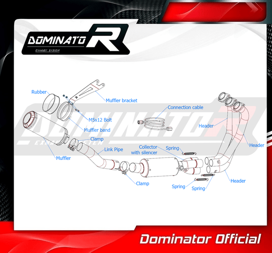 MT 09 (2021 - 2023) full exhaust system ex gp | Dominator