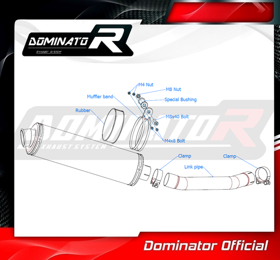 YZF 600 R THUNDERCAT (1996 - 2006) exhaust silencer oval | Dominator