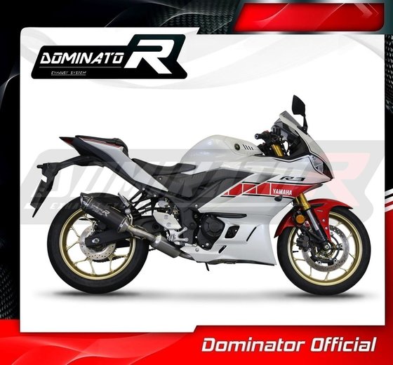 YZF R3 (1970 - 2022) full exhaust system ex silencer hp8 black | Dominator