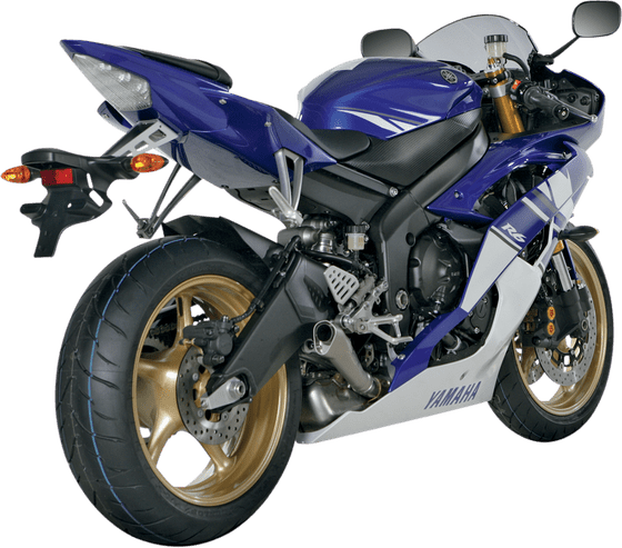 YZF R6 (2003 - 2020) megaphone slip-on muffler in titanium finish | AKRAPOVIC