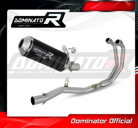 YZF R3 (1970 - 2022) full exhaust system silencer ov g2 black | Dominator