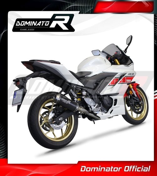 YZF R3 (1970 - 2022) full exhaust system silencer ov g2 black | Dominator