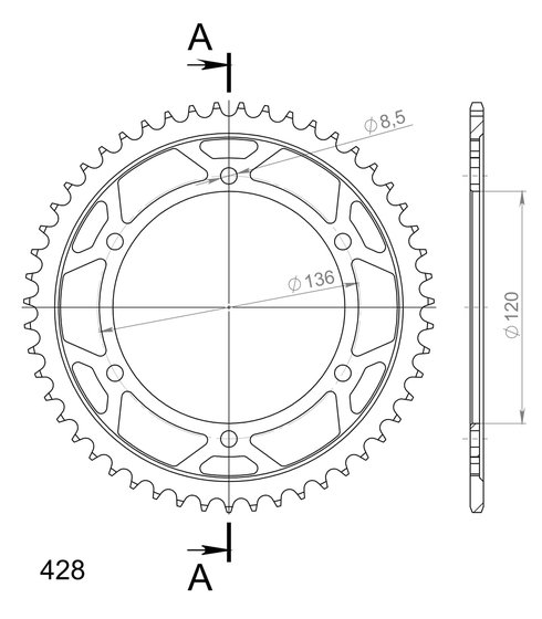 TDR 125 (1993 - 1994) supersprox / jt rear sprocket 1847.51 | Supersprox