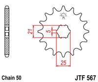 RD 400 (1976 - 1980) steel front sprocket | JT Sprockets